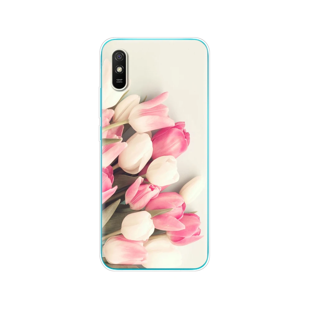 For xiaomi redmi 9A back Case Silicon Back Cover Phone Cases For redmi 9A Soft Case 6.53 inch funds etui bumper coque Cat Flower best phone cases for xiaomi Cases For Xiaomi