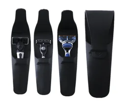 High Quality Men's Manual Series Razor Handle Silicone Sleeve Black Portable Travel Silicone Shaver Storage Holder Hot Sale