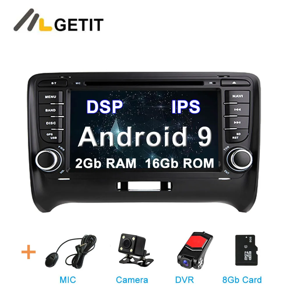 DSP ips 64G Автомобильный DVD стерео Мультимедиа Радио Android 10 для Audi TT MK2 8J 2006- gps навигация - Цвет: DSP 2G CAM DVR SD