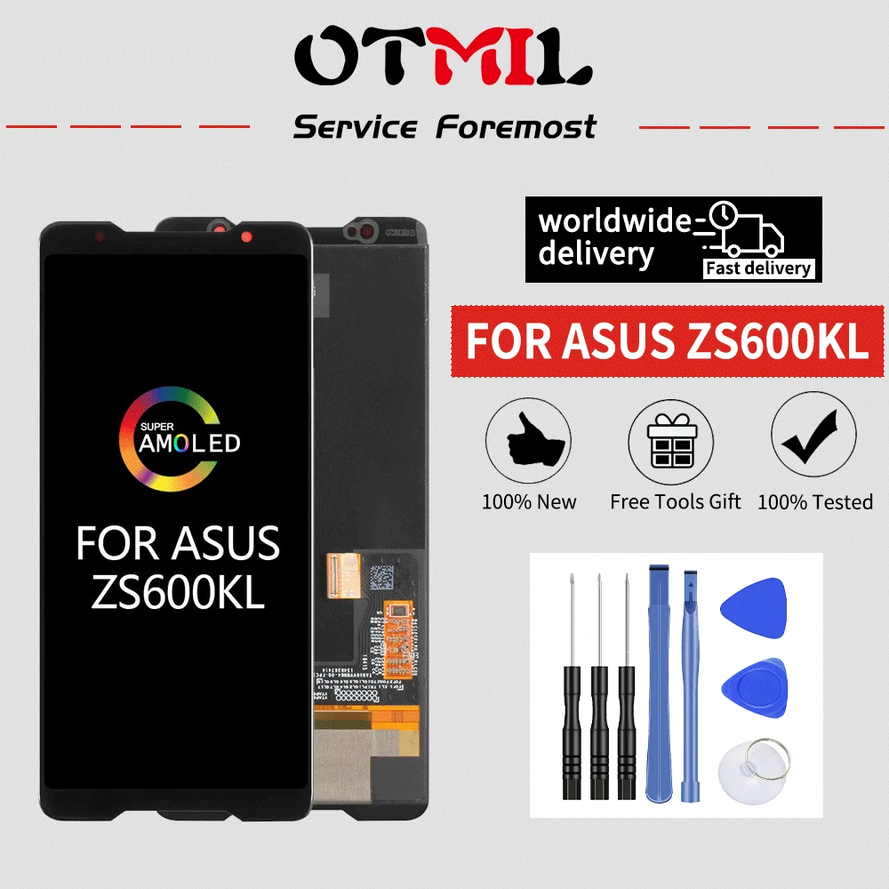 

Original 6.0'' For ASUS ROG Phone ZS600KL AMOLED LCD Display with Frame +Touch Panel Digitizer Replacement For ASUS ZS600KL LCD