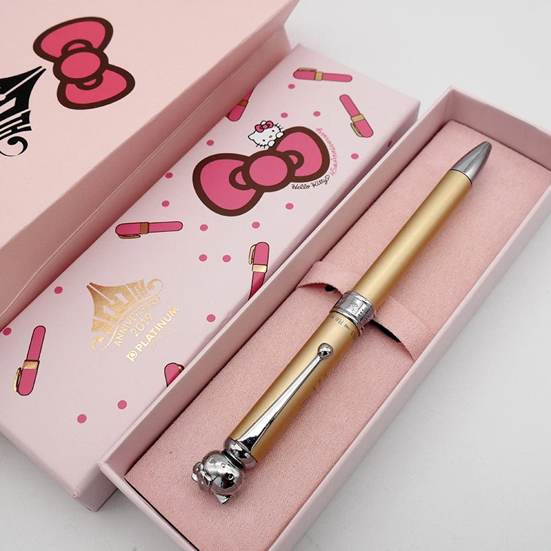 Lemon yellow Японская платиновая многофункциональная ручка Hellokitty автоматическая шариковая ручка-карандаш - Цвет: Lemon yellow