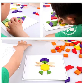 

125Pcs Wooden Jigsaw Puzzle Board Set Colorful Baby Montessori Educational Toys for Children Learning Developing Toy