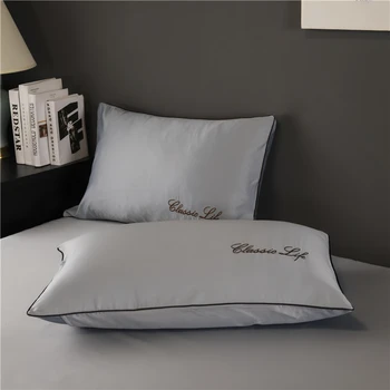 

Silk Satin pillowcase High end embroidery Sleep Pillow Cover solid color Pillowcase Cover Free shipping