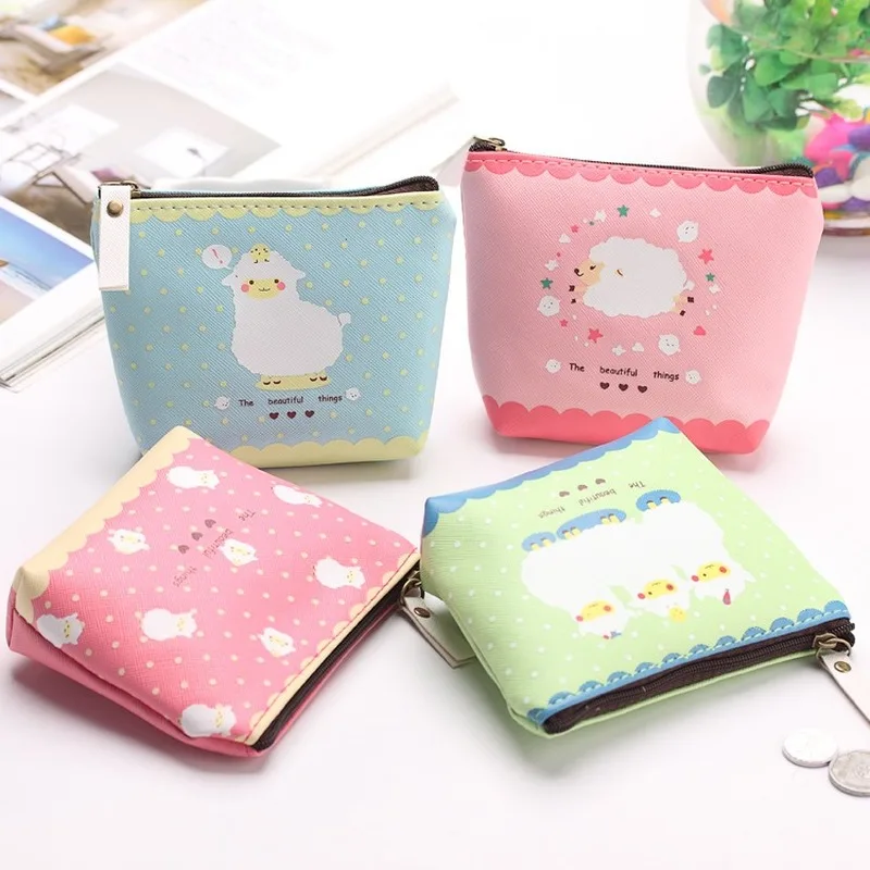 

Korean Version Cute Lamb Pocket Key Bag Candy Color Sheep Pocket Bag Coin Wallet Kawaii Wallet Small Bag