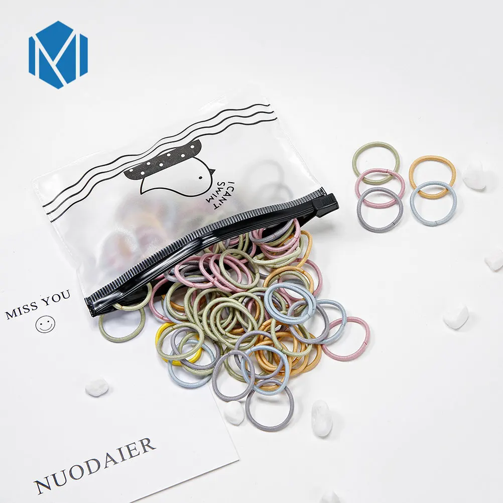 2cm ColorD 100 шт./пакет красочные на голову эластичная повязка для головы с нахлестом для Для детей аксессуары для волос Kawaii милые 2 см/3 см; женские резиновые резинки в комплекте с сумкой - Цвет: 2cm ColorD