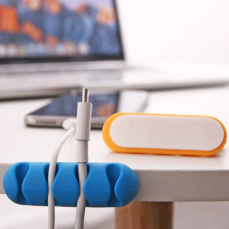 Silica gel shelf rack Color Cable Winder Organizer Storage Winder Cable Collector Tool Holder Headset Wire Wrap Core 2pcs cable organizer desk organizer storage organizer bag organizer