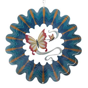 

1pc Wind Spinner Decorative Colorful 3D Metal Hanging Wind Spinner Wind Chime Decoration Wind Chime Piece for Home Garden