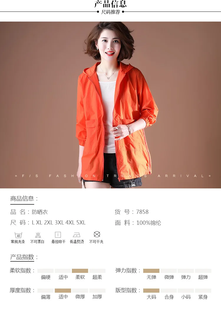Summer Wear Large Size Dress Loose-Fit Coat Hooded Solid Color Mid-length Fat Mm Sun Protection Clothing Large Size Thin Coat Wo