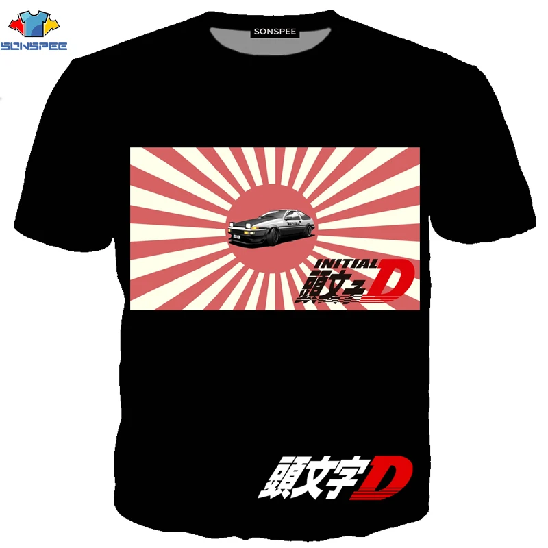 SONSPEE футболка с аниме AE86 Initial D JDM футболка GTR японский автомобиль тип двигателя Мужская футболка Обычная Толстовка Начальная D рубашка