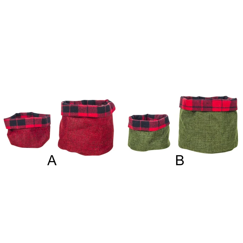 Santa Claus Storage large&Small Size Basket Gift Christmas Candy Storage Bags Table Decoration Ornament