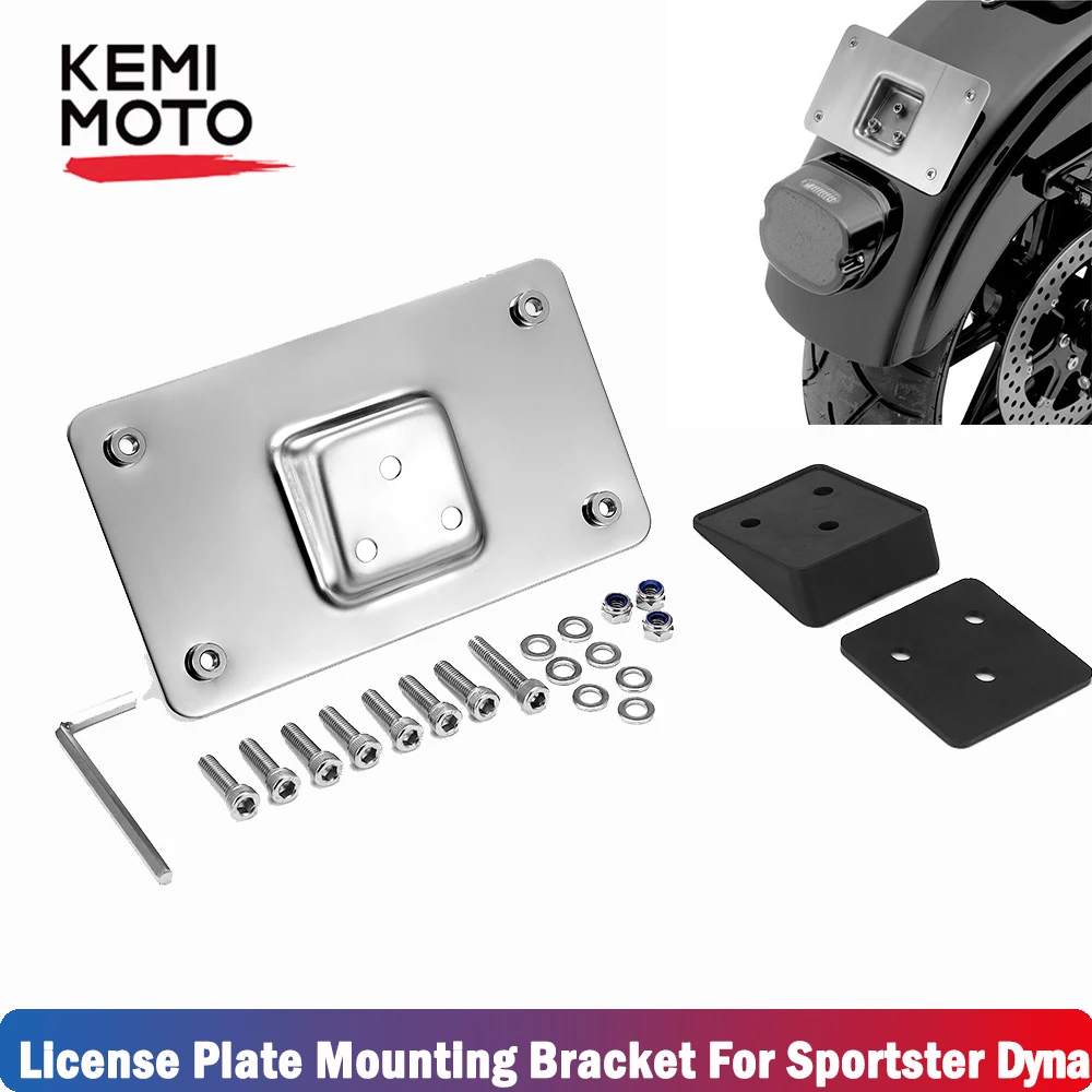 

Chrome 3 Holes Motorcycle Side Mount License Plate Bracket For Dyna Softail Big Twins Sportster xl 883 1200 xl883 xl1200