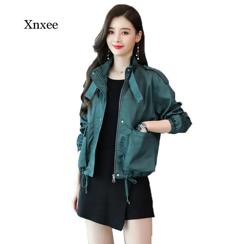 Leather Jackets for Women Green Black PU Leather Spring Autumn Women's Coat Jacket short Motorcycle Clothing punk vintage loose