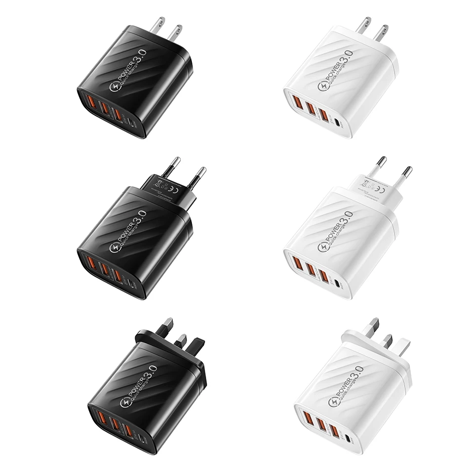 48W USB Charger Quick Charge 4.0 3.0 PD 30W Wall Mobile Phone Charger For iPhone 13 12 11 Xiaomi Fast USB Type C Charger Adapter usb c 30w