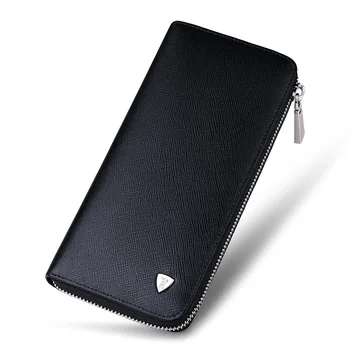

WILLAIMPOLO Genuine Leather Long Wallet Men Zipper Clutch Handbag Wallet Card Holder Cellphone Fashion Business New Design Gift