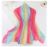 New Rainbow Color Silk Scarves Woman Autumn Winter Long Dots Printed Shawl Scarf Ladies Chiffon Beach Scarf Wraps Warm Gift 4
