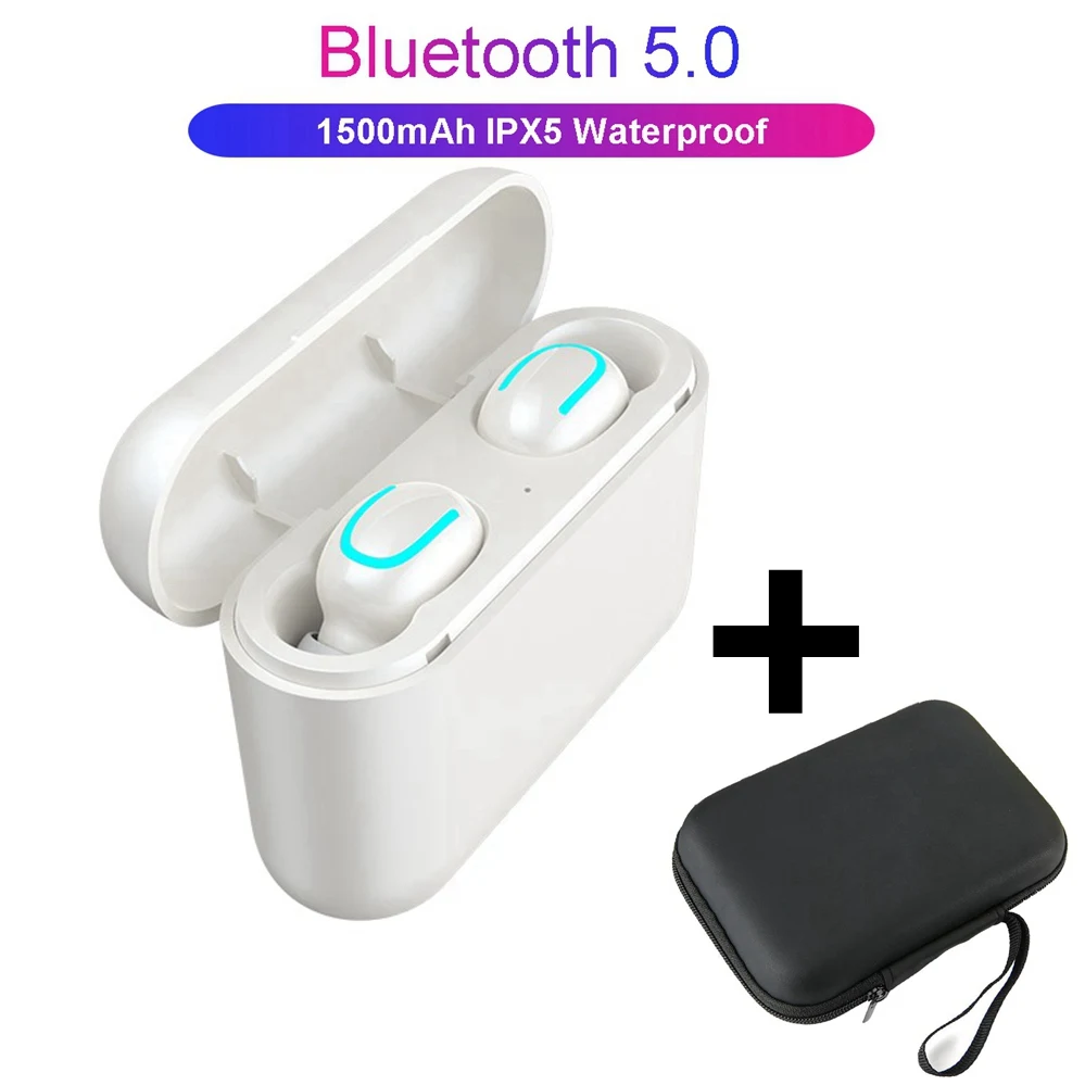 HBQ Q32 Ture беспроводные наушники Bluetooth 5,0 гарнитура с микрофоном Мини Bluetooth вкладыши беспроводные наушники PK i10 TWS - Цвет: White And Bag