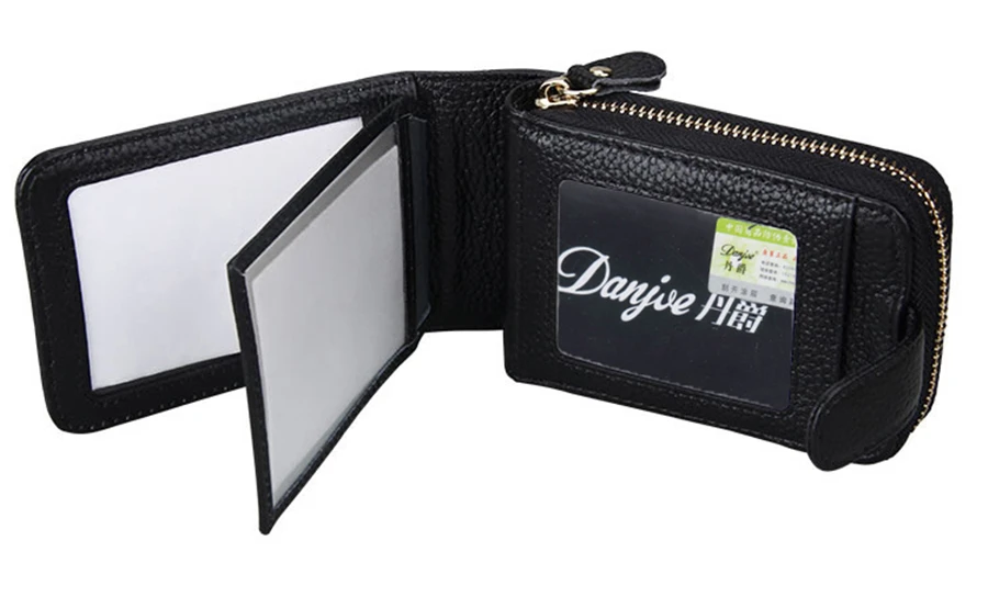 DNAJUE Card Holder Unisex Genuine Leather Card Wallet Large Capacity Cowhide Business Card Holder Credit Card Purse Women&men