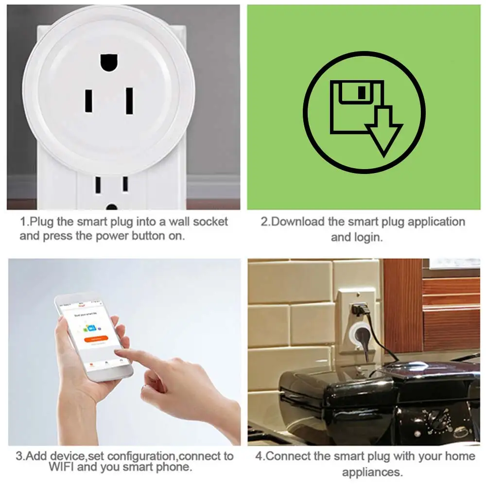 Smart Home Socket 10A Graffiti Program Safety Smart Power Plug Measuring Socket WIFI 100-240V IFTTT Tmall Elf Timing Function