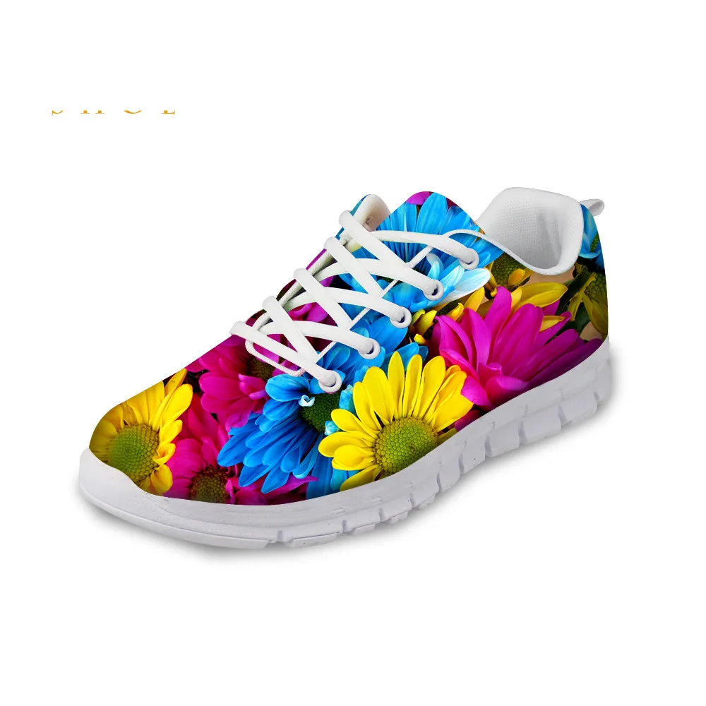 

Running Shoes Women Flats Nurse Shoes Spring Woman HOT 3D Cute Flower Printed Lace-up Comfortable Jogging Sports Shoes for Women