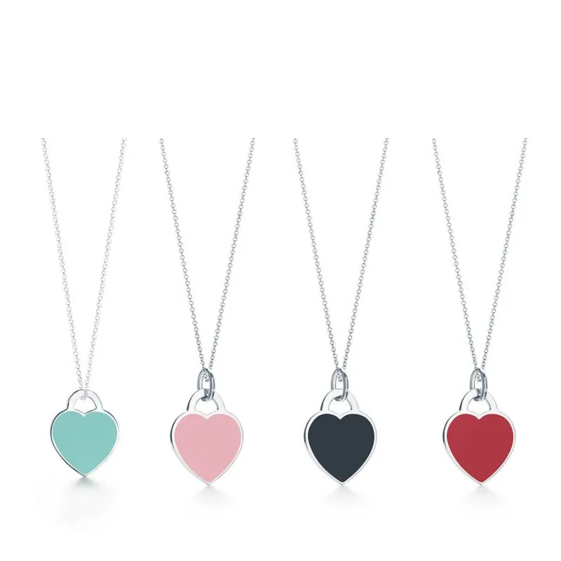

TIF 100%925 Sterling Silver Charm Original Heart Necklace, Classic Style Three Colors, Holiday Gift for Girlfriend