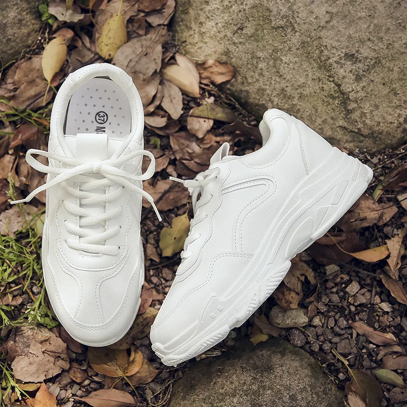 

New Chunky Sneakers 2020 Spring Women Shoes Women Vulcanize Shoes Casual Lace-Up Fashion Dad Shoes Platform Sneakers Basket