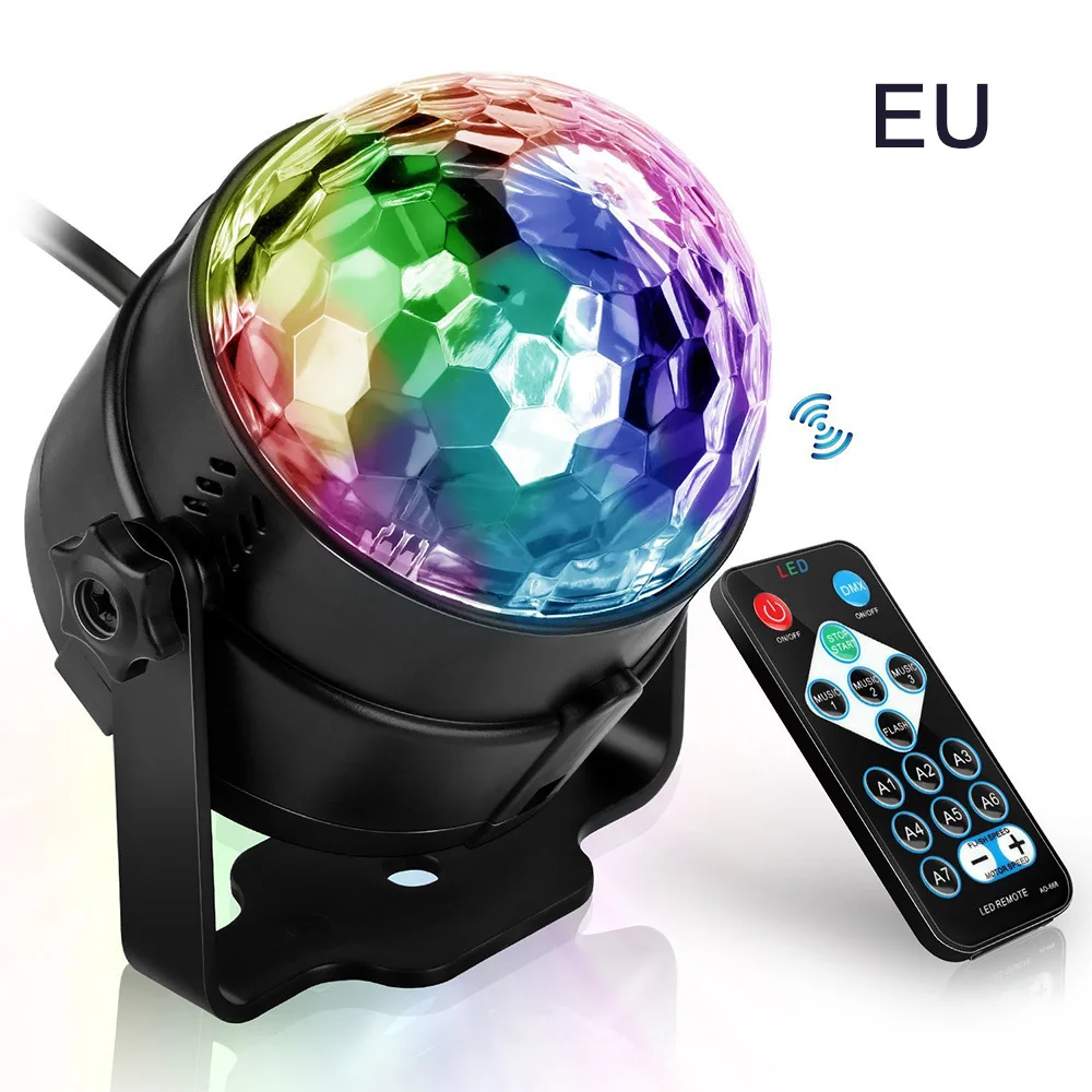 

Sound Activated Party Lights with Remote Control Dj Lighting RBG Disco Ball Strobe Lamp Stage Par Light for Parties Club