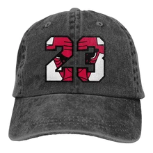 Номер 23 Casquette Черная мужская и женская джинсовая бейсболка с ремешком Регулируемая Кепка для гольфа