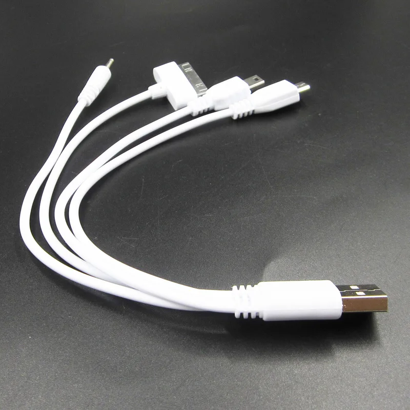 Премиум Белый 4 в 1 Автомобильный Мини USB адаптер зарядное устройство aux кабель 2,0 Синхронизация данных проектор