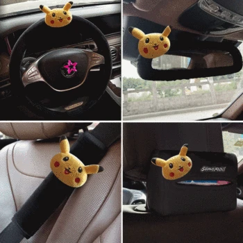 

1PCS cartoon car steering wheel cover cute auto seat belt covers hand brake cover car accessories
