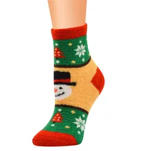 Повседневные рабочие деловые носки с рождественским принтом, коралловые флисовые средние спортивные носки