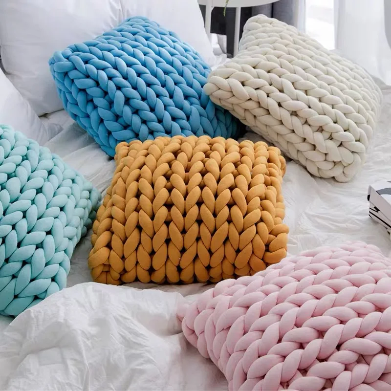 Plush Knot Cushion Cute Handwoven Sofa Couch Cushion Ornament for Bedroom  Dormitory Bed Decoration - AliExpress