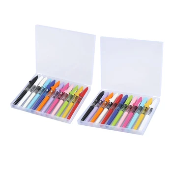 

JINHAO 24Pcs Shark Series Fountain Pen Candy Color Kawaii Shark Cover Student Practise Ink Pen with a Box - 12Pcs 0.38Mm & 12Pcs