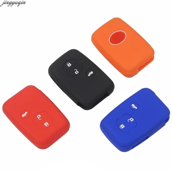 

jingyuqin 30pcs Silicone Remote Control Car Keychain Key Cover Case For Toyota Camry Crown RAV4 Corolla Prado Prius 3 Buttons
