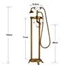 Antique Floor-Standing Bathtub Sink Faucet Bathroom Shower Set Standing Bathtub Faucet With Shower Telephone Style Hot  And Cold 2