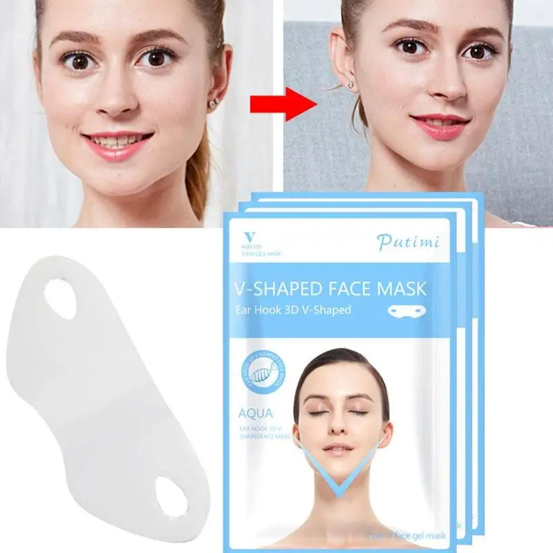 1 шт. тонкая гелевая маска для лица V-shape висячая подтяжка для похудения подтягивающая маска сжигание жира V-line морщинка V подтяжка щек для лица подбородка