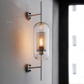 

Nordic Retro Iron Wall Lights Modern LED Glass Wall Lamps Sconce Lighting Personality Bedroom Light Fixture Kitchen Accessories
