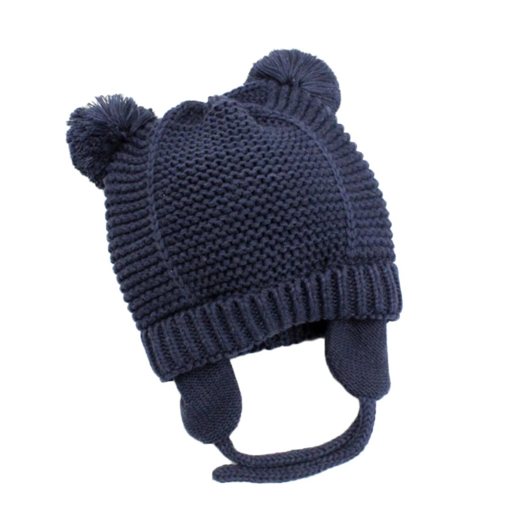 NO.4 Для малышей Шапка, закрывающая Уши Теплый для новорожденного шапки-ушанки вязаное изделие в плюшевой шляпе мяч осень-зима детская шапочка - Цвет: NO.4