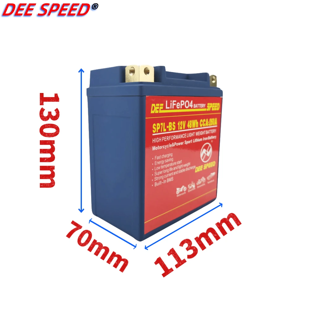 LiFePo4 12V Moto rrad аккумулятор 7L BS 7Ah Железный литиевый с балансировкой BMS moto rcycle стартер