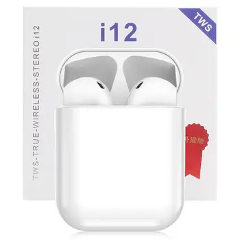

i12 TWS earphones wireless earbuds Bluetooth 5.0 3D super bass With Mic suport ios and Android For iphone xiaomi huawei