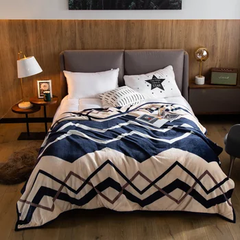 

Warm Fluffy Flannel Blanket Geometric Patterns Blanket For Bed Linen Bedspread Sofa Blanket Large Size 230 × 250cm