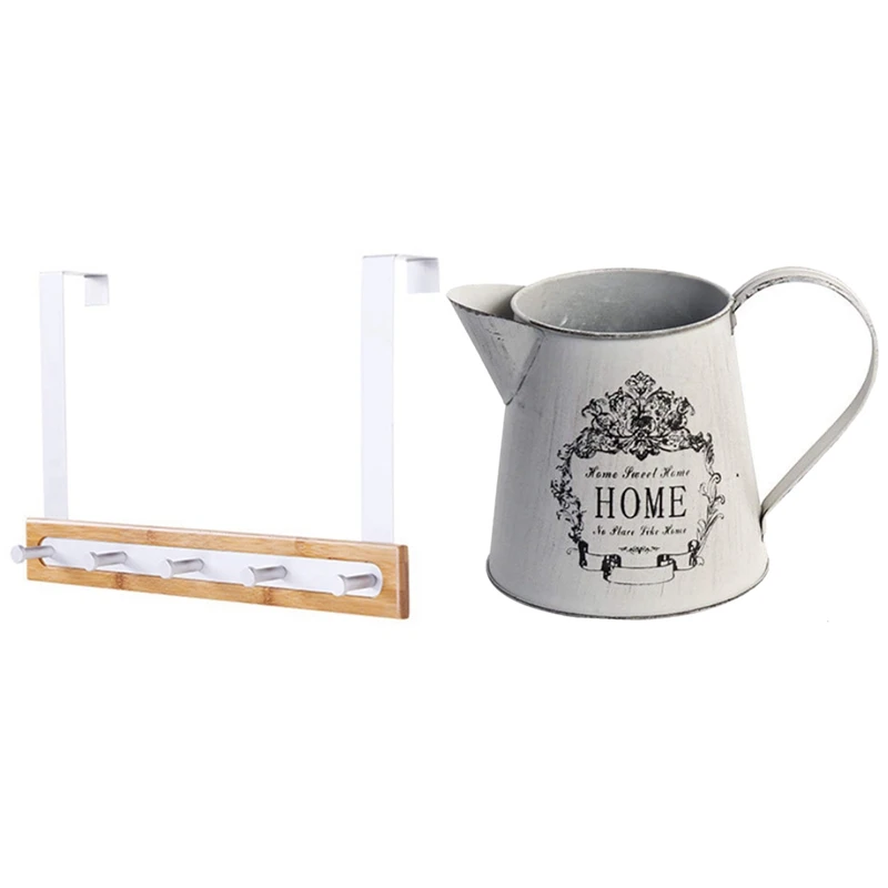 Деревенский деревенский примитивный кувшин ваза для цветов и полотенца