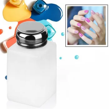 

1Pc Portable 200ML Empty Plastic Nail Polish Remover Alcohol Liquid Press Pumping Dispenser Bottle Nail Art UV Gel Cleaner Tool
