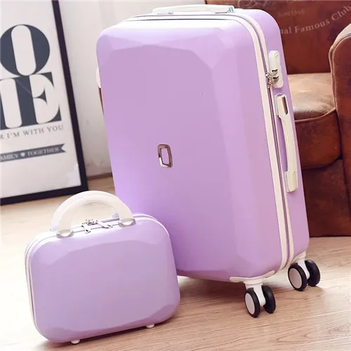 KLQDZMS "24" 26 дюймов женский Дорожный чемодан на колесиках с косметичкой женский чемодан на колесиках - Цвет: a set