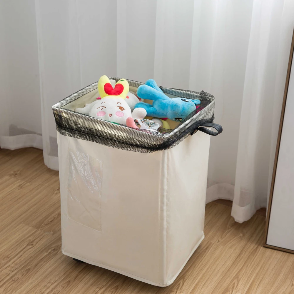 

Hot Large Collapsible Oxford Cloth Laundry Basket Foldable Laundry Basket Bin Mesh Drawstring Dirty Clothes Hamper with Handles