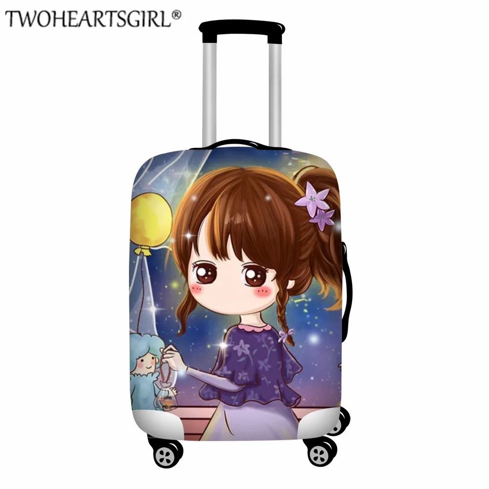 Z5585 TWOHEARTSGIRL принцесса девочка защитный чехол для путешествий багаж Чехол Эластичный водонепроницаемый багаж Чехлы for18-32inch багажник чехол - Цвет: Z5585