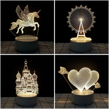 

3D LED Lamp Creative 3D LED Night Lights Novelty Illusion Night Lamp 3D Table Lamp Kids Bedroom Night Light Child Christmas Gift