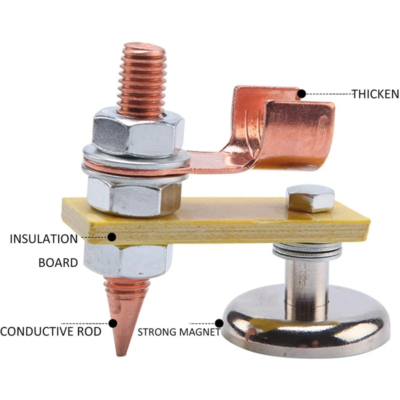 Abrazadera de tierra magnética conductora para soldadura