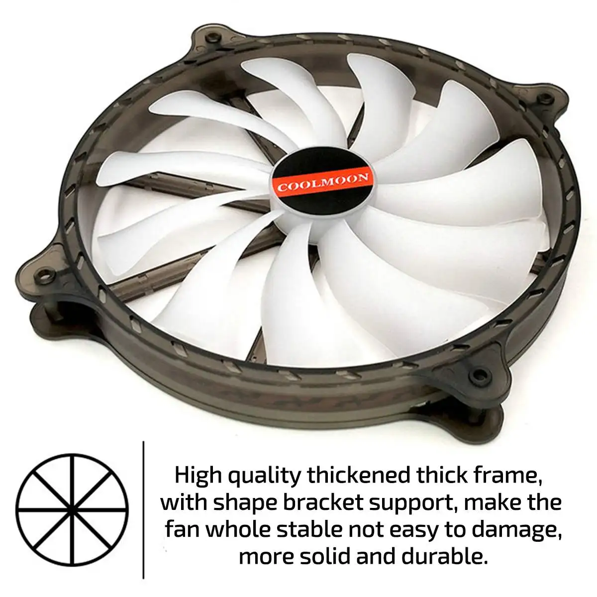 Кулер компьютерный бесшумный с RGB подсветодиодный кой и пультом ду 20 см 12 в 6