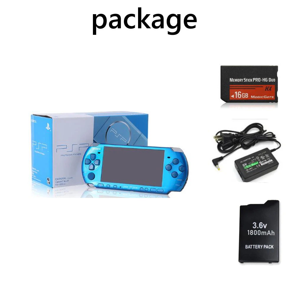 Original PSP2000 with new housing Professionally Refurbished For Sony PSP2000 Handheld System Game Console With 16GB memory card 