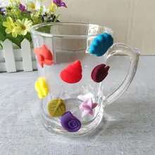 16 шт силиконовый маркер на стакан для вина милый винный идентификатор талисманы присоска Питьевая чашка знак для вечеринок банкет(8 цветов